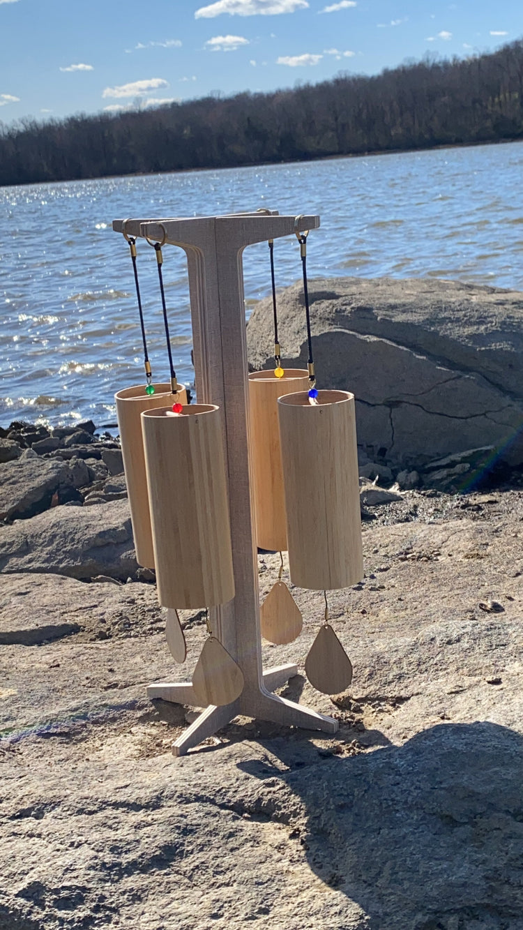 Melody Chimes 4pc Set - Played By The Wind All Elements Included Earth, Air, Water, Fire - Windbell, Sound Vibration