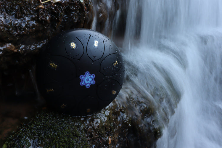 Metatron's Cube 8" Steel Tongue Drum - F Key - Sacred Geometry, Energy Shift, Shamanic Drum, Ethereal Drum Healing, Tank Drum