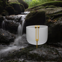 174 Hz Solfeggio Tuning Fork - Heart Chakra Crystal Singing Bowl Bundle For Vibration, F Note, Padded Carry Case, Suede Striker, and O-Ring