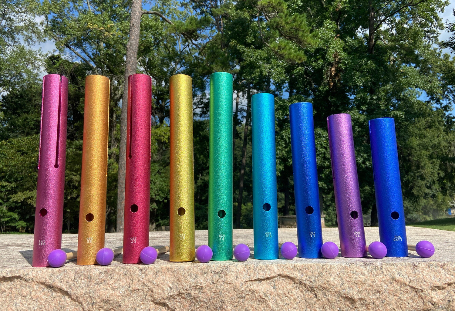 Solfeggio Tubes - Full Set Of 9 Frequencies For Vibration, Strikers