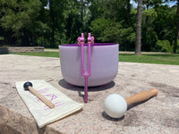 Soul Purpose Tuning Fork 272.20 Hz and 432hz Luminous Purple Crown Chakra 8" Bowl Bundle, Weighted Tuning Fork, B-Note Quartz Crystal Bowl