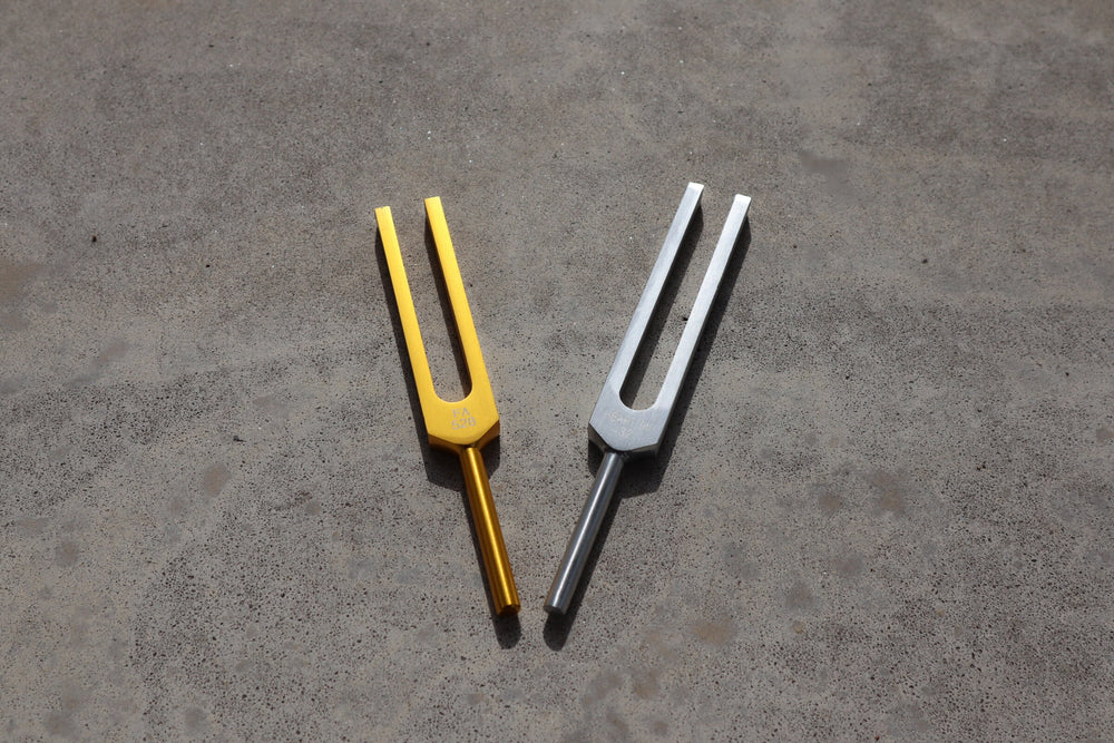 432 Hz and 528 Hz Silver And Gold Unweighted Tuning Forks for Vibration
