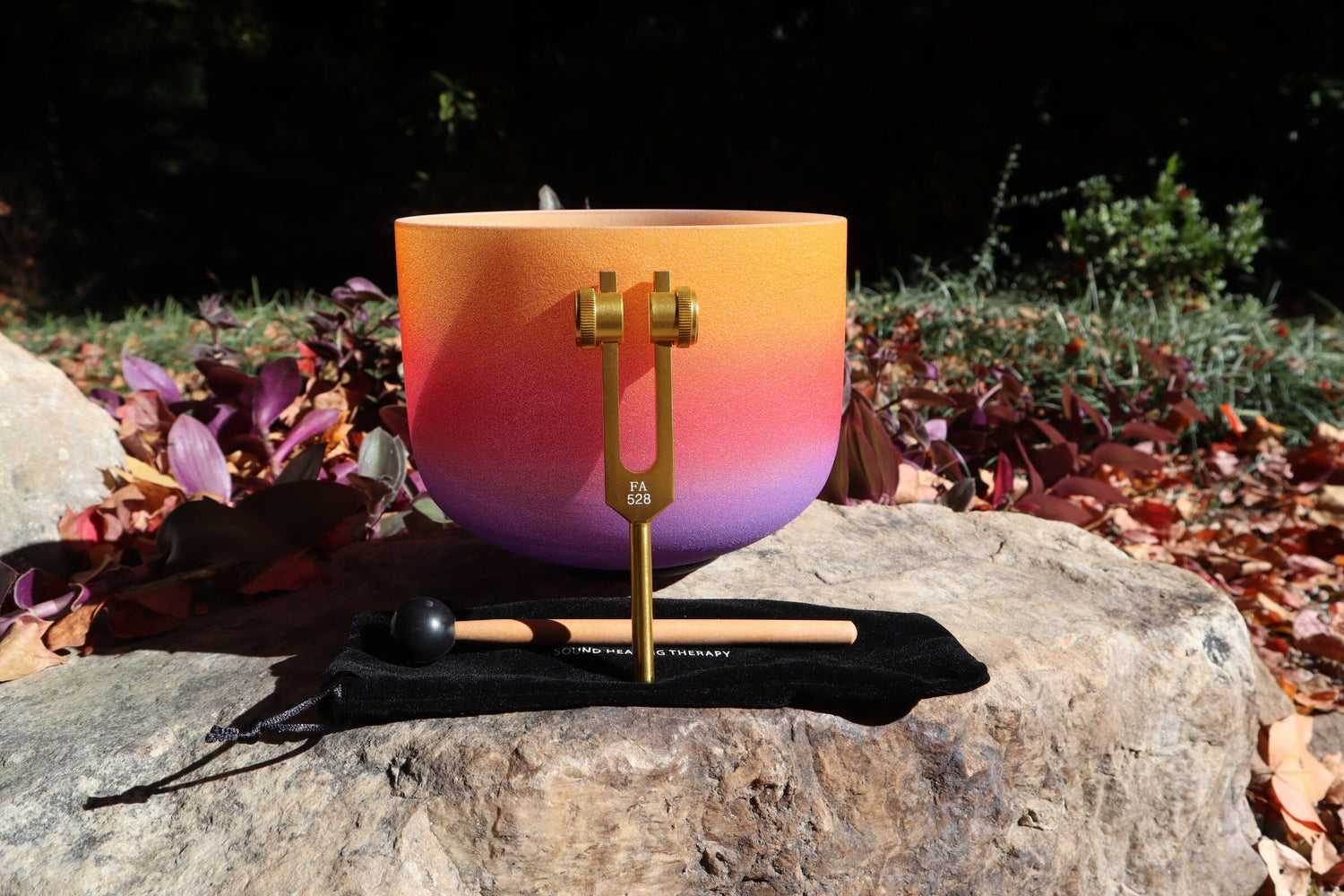 Desert Flower - 432Hz 8" Solar Plexus Chakra E Note Crystal Singing Bowl - Mallet, Padded Carry Case, 528 Hz Solfeggio Tuning Fork