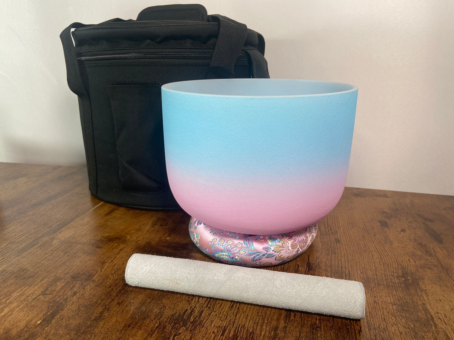 432 Hz 8”Throat Chakra High Vibrational Quartz Crystal Singing Bowl with Padded Carry Case - G Note, O-Ring, Cushion, Striker - Gift For Her