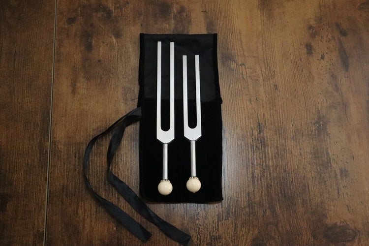 Perfect Fifth Harmonic Yin and Yang Tuning Fork Set - Professionally Tuned .25 Hz - C 256 Hz G 384 Hz, Unweighted, Bio-field Therapy