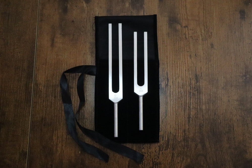 Golden Ratio (Phi) Tuning Fork Set - Professionally Tuned .25 Hz - D 288 Hz, A# 468 Hz, Unweighted, Bio-field, Sound Vibration, Bag