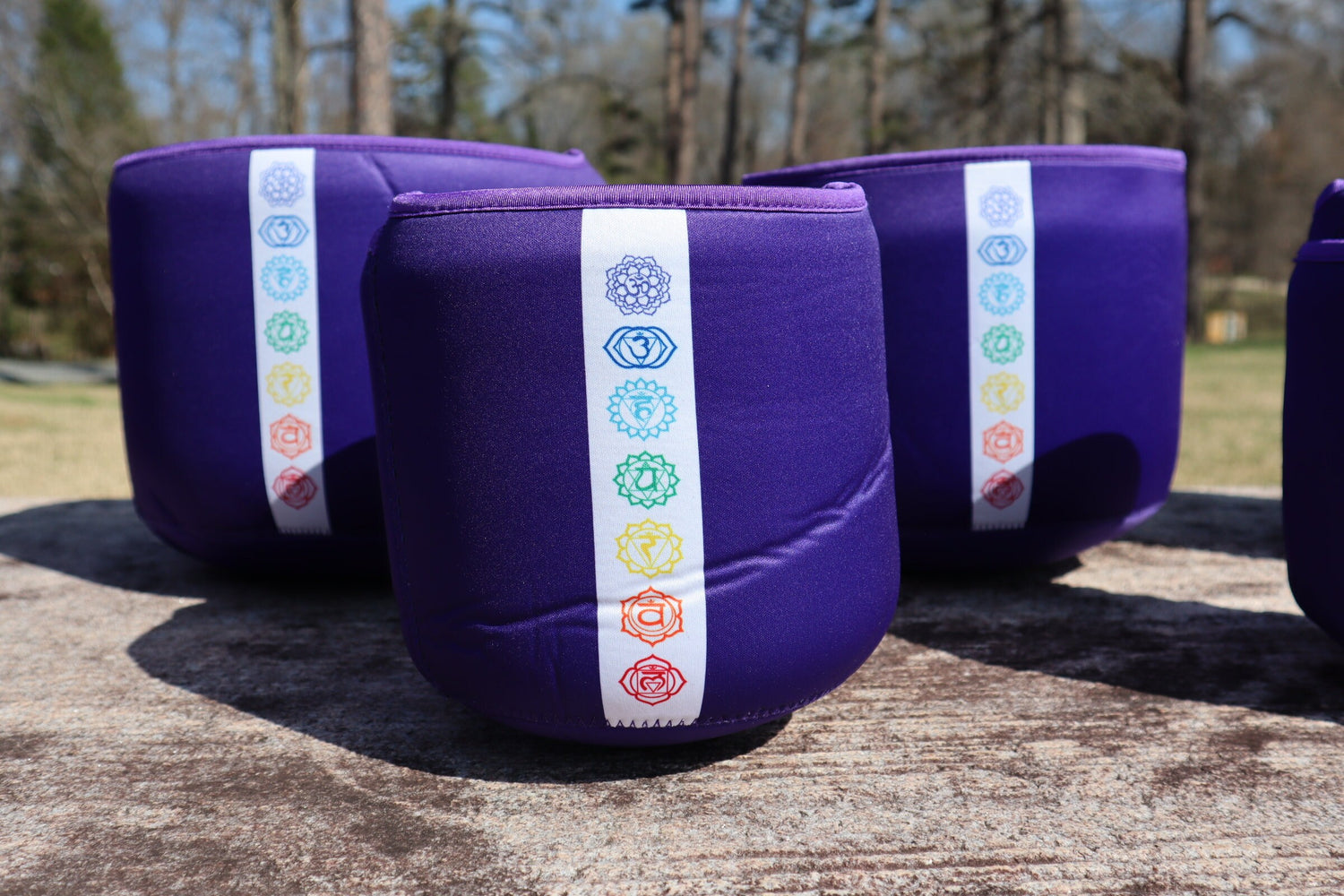 Carry Bag - Flower Of Life, Chakra Engram, Purple, Sizes 6-12, Protective Carry Bag for Singing Bowls