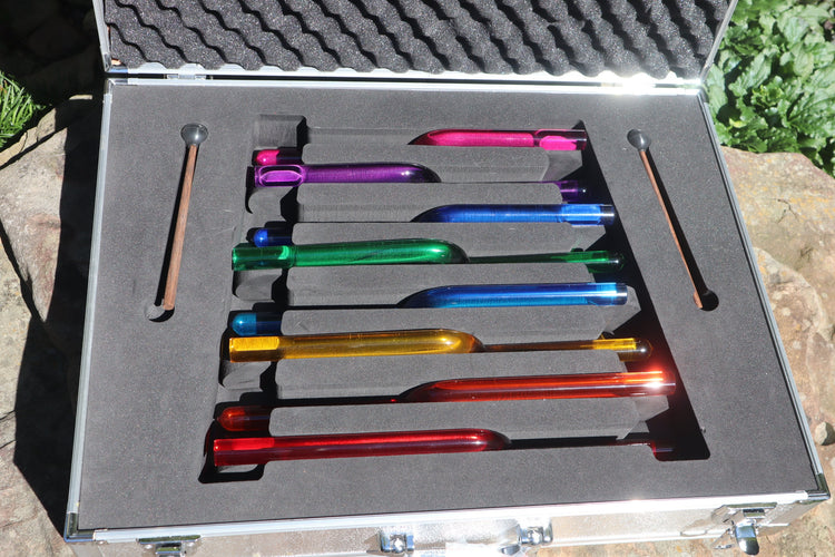 8pc Crystal Tuning Fork Set - 20mm - Notes CDEFGABC5, Crystal Healing, Biofield Therapy, Sound Healing