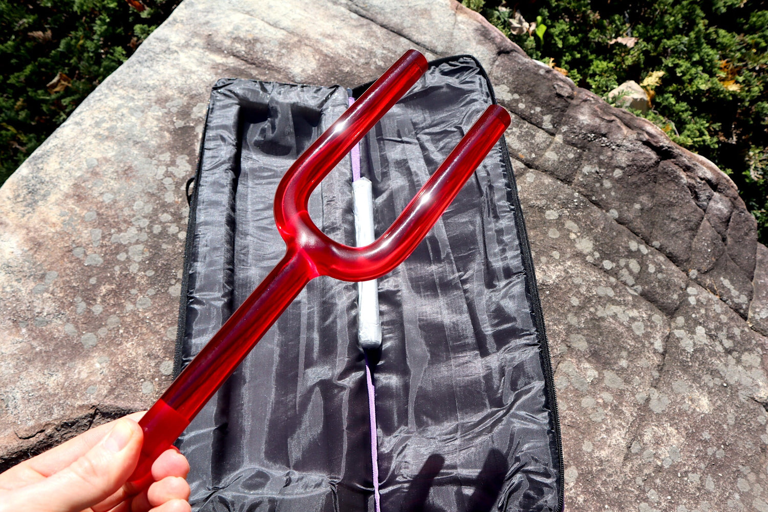 Myriad Melodies' 528Hz Crystal Tuning Fork - C-Note, Purple Padded Carry Case, Crystal Vibration, Bio-field, Sound Vibration