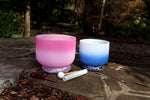 432 Hz 10" Heart and 8" Third Eye Chakra Singing bowl - Third Eye Chakra Tuning Fork - Mallet, Suede Striker, Carry Case, Sound Vibration