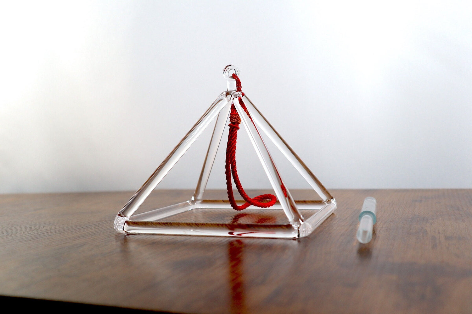 6” Clear Quartz Crystal Singing Pyramid Sound Vibration Musical Instrument With Crystal Striker And Padded Carry Case