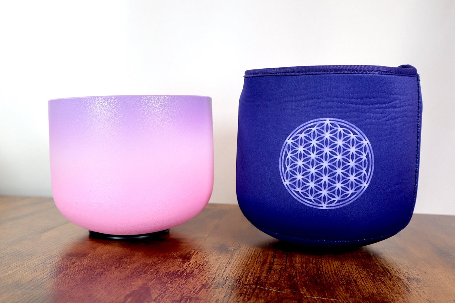 High Vibration Crown Chakra 8" Crystal Singing Bowl 432HZ B-Note, Flower of Life Carry Bag, O-Ring, Cushion, Mallet - Gift For Her