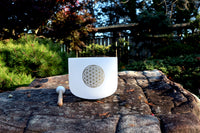 432 Hz Flower Of Life F Note Heart Chakra Singing Bowl and Solfeggio 528 Hz Tuning For Bundle - Cushion, Mallet, Striker, Padded Carry Case