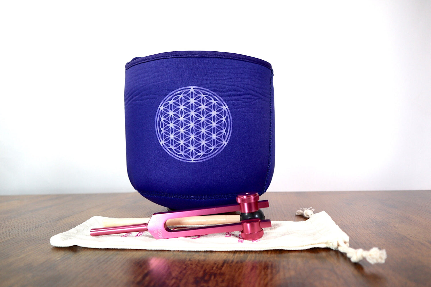 432 Hz Flower Of Life F Note Heart Chakra Singing Bowl and Solfeggio 528 Hz Tuning For Bundle - Cushion, Mallet, Striker, Padded Carry Case
