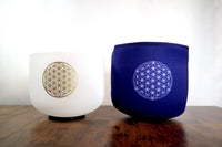 432 Hz Flower Of Life F Note Heart Chakra Singing Bowl and Solfeggio 528 Hz Tuning For Bundle - Cushion, Mallet, Striker, Padded Carry Case