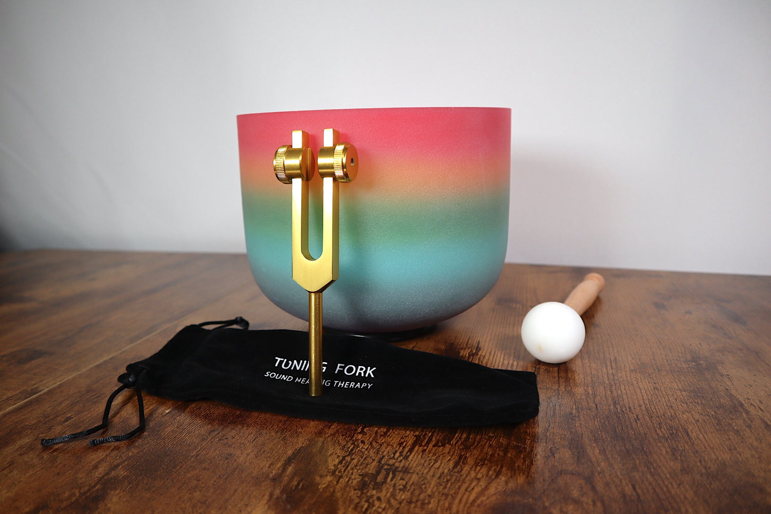 432hz Rainbow 8" Crystal Singing C Note Bowl, Flower of Life Carry Bag, O-Ring, Cushion, Mallet - Gift For Her