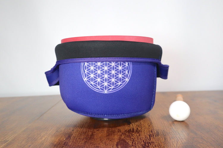 432hz Rainbow 8" Crystal Singing Bowl, Flower of Life Carry Bag, O-Ring, Cushion, Mallet - Gift For Her