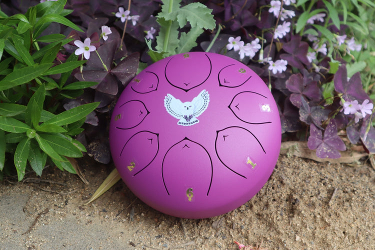 Virtuous Owl - 8" Steel Tongue Drum - F Key - Wisdom, Guidance, Mystery, Shamanic Drum, Ethereal Drum Vibration, Tank Drum