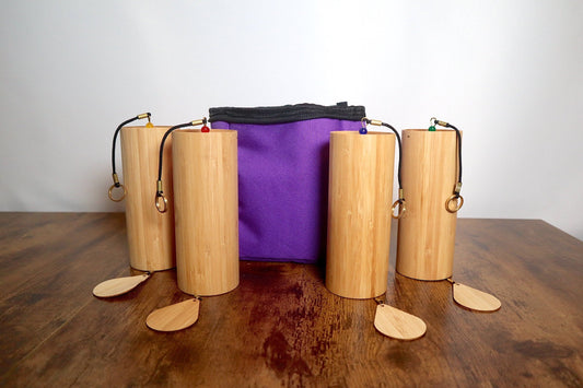Melody Chimes with Protective Carry Case - 4pc Set of Chimes with Case - Accessory for Windbell Chimes, Sound Vibration