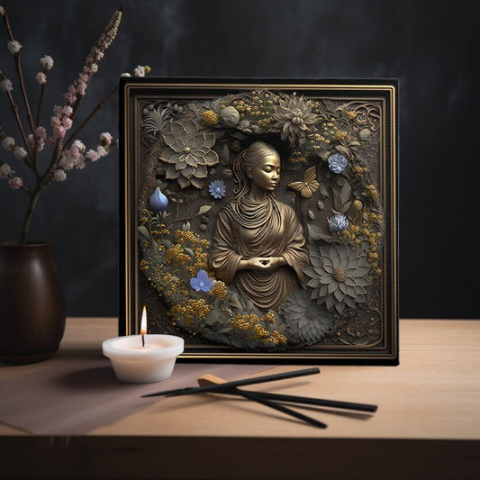 Serenity - 10" Canvas Wrap - Spiritual Wall Art, Zen Decor, Feng Shui Decor, Framed Canvas