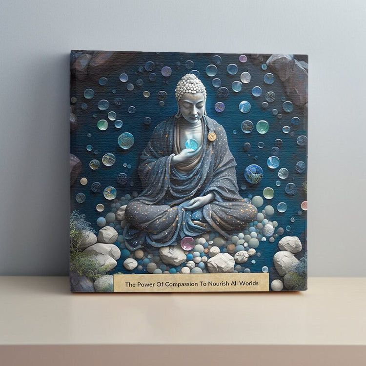 Add Text! - Personalization - The Power of Compassion - 10" Canvas Wrap - Decor, Spiritual Wall Art, Zen Decor, Framed Canvas