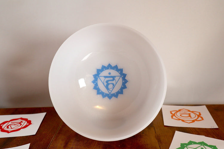 Chakra Engram Decals - Turn Any 8" Frosted White Singing Bowl set Into A Chakra Printed Bowl - Performances, Symbolism, Visualization